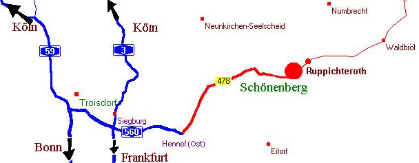 Ferienwohnungen Köln Bonn - Landkarte